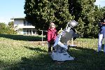10h02 : L'clipse est bien visible avec les lunettes spciales. Le tlescope de 150mm sort de l'ombre. 
